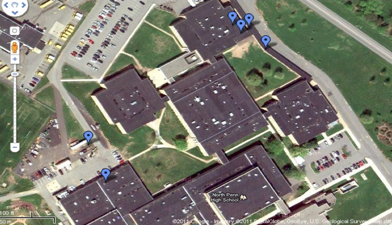 Figure 2: Overhead View of Sensor Placement at North Penn High School